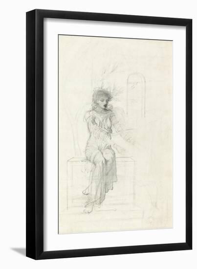Study of a Seated Woman-John Melhuish Strudwick-Framed Giclee Print