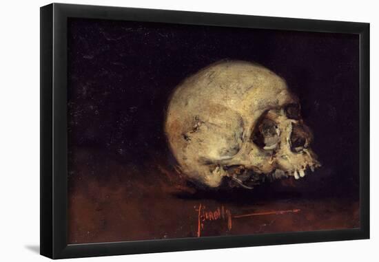 STUDY OF A SKULL - 1883 - OIL/CARDBOARD. Location: BANCO EXTERIOR-COLECCION, MADRID, SPAIN-Joaquin Sorolla-Framed Poster