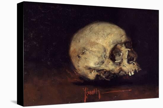 STUDY OF A SKULL - 1883 - OIL/CARDBOARD. Location: BANCO EXTERIOR-COLECCION, MADRID, SPAIN-Joaquin Sorolla-Stretched Canvas