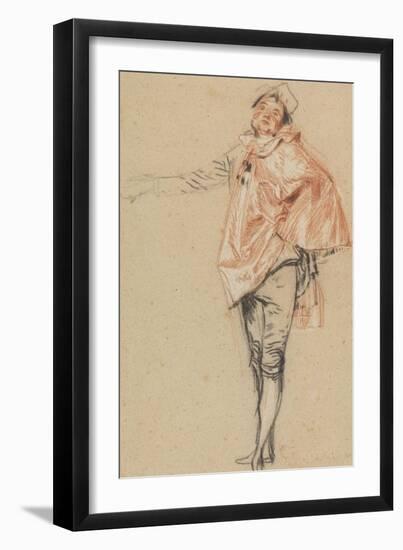 Study of a Standing Dancer with an Outstretched Arm, 1710-Jean Antoine Watteau-Framed Giclee Print