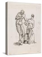 Study of a Standing Male Nude and Seated Female Nude-Pelagio Palagi-Stretched Canvas