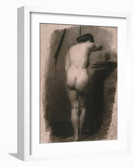 Study of a Standing Nude Woman, 1863-66 (Charcoal on Paper)-Thomas Cowperthwait Eakins-Framed Giclee Print