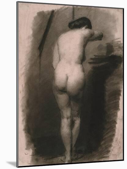 Study of a Standing Nude Woman, 1863-66 (Charcoal on Paper)-Thomas Cowperthwait Eakins-Mounted Giclee Print