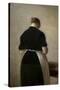 Study of a standing woman, back view, 1884-88-Vilhelm Hammershoi-Stretched Canvas