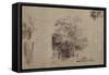 Study of a Tree in Front of a House-Rembrandt van Rijn-Framed Stretched Canvas