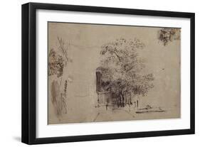 Study of a Tree in Front of a House-Rembrandt van Rijn-Framed Giclee Print