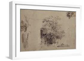 Study of a Tree in Front of a House-Rembrandt van Rijn-Framed Giclee Print