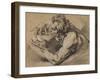 Study of a Triton, 1748-53-Francois Boucher-Framed Giclee Print