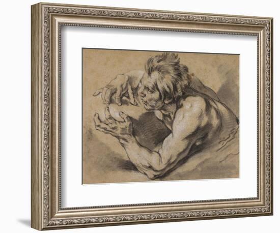 Study of a Triton, 1748-53-Francois Boucher-Framed Giclee Print