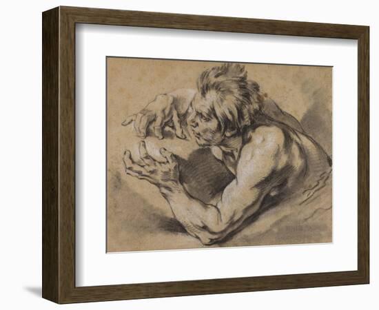 Study of a Triton, 1748-53-Francois Boucher-Framed Giclee Print