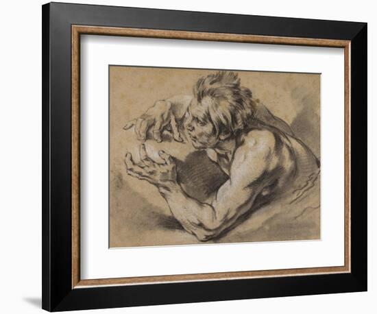 Study of a Triton, 1748-53-Francois Boucher-Framed Giclee Print