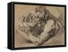 Study of a Triton, 1748-53-Francois Boucher-Framed Stretched Canvas