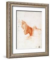 Study of a Warrior's Head for the Battle of Anghiari - Leonardo Da Vinci (1452-1519) - 1504-1505 --Leonardo Da Vinci-Framed Giclee Print