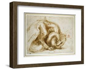 Study of a Winged Monster, C.1525-Michelangelo Buonarroti-Framed Giclee Print