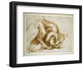 Study of a Winged Monster, C.1525-Michelangelo Buonarroti-Framed Giclee Print