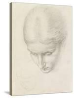 Study of a Woman. C.1868-71 (Pencil on Paper)-Edward John Poynter-Stretched Canvas