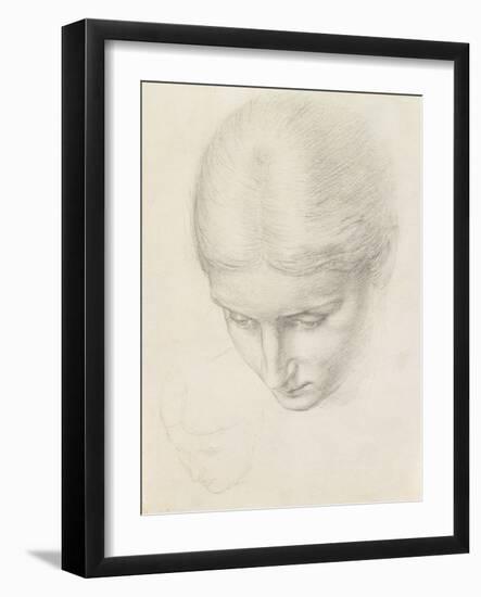 Study of a Woman. C.1868-71 (Pencil on Paper)-Edward John Poynter-Framed Giclee Print