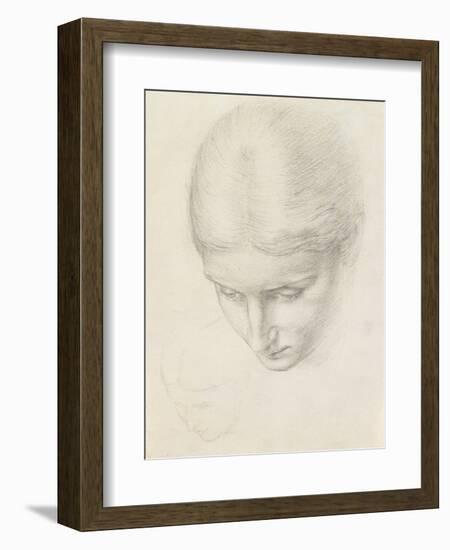 Study of a Woman. C.1868-71 (Pencil on Paper)-Edward John Poynter-Framed Premium Giclee Print