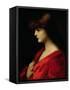 Study of a Woman in Red, Early 1890s-Jean-Jacques Henner-Framed Stretched Canvas