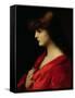 Study of a Woman in Red, Early 1890s-Jean-Jacques Henner-Framed Stretched Canvas