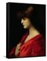 Study of a Woman in Red, Early 1890s-Jean-Jacques Henner-Framed Stretched Canvas