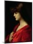 Study of a Woman in Red, Early 1890s-Jean-Jacques Henner-Mounted Premium Giclee Print