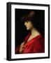 Study of a Woman in Red, Early 1890s-Jean-Jacques Henner-Framed Giclee Print