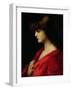 Study of a Woman in Red, Early 1890s-Jean-Jacques Henner-Framed Giclee Print