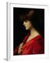 Study of a Woman in Red, Early 1890s-Jean-Jacques Henner-Framed Giclee Print