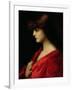 Study of a Woman in Red, Early 1890s-Jean-Jacques Henner-Framed Giclee Print