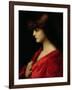 Study of a Woman in Red, Early 1890s-Jean-Jacques Henner-Framed Giclee Print