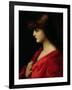 Study of a Woman in Red, Early 1890s-Jean-Jacques Henner-Framed Giclee Print