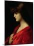 Study of a Woman in Red, Early 1890s-Jean-Jacques Henner-Mounted Giclee Print