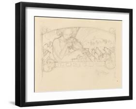 Study of a Woman Playing Violin-Alphonse Mucha-Framed Giclee Print