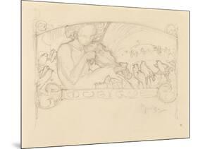 Study of a Woman Playing Violin-Alphonse Mucha-Mounted Giclee Print