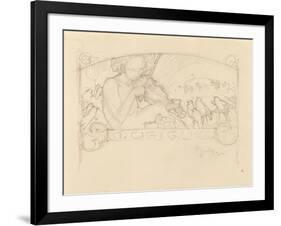 Study of a Woman Playing Violin-Alphonse Mucha-Framed Giclee Print