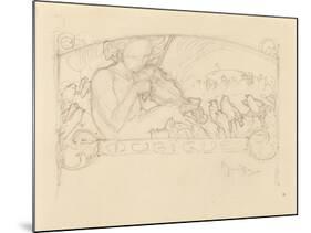 Study of a Woman Playing Violin-Alphonse Mucha-Mounted Giclee Print