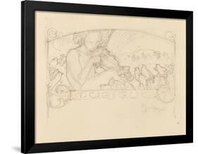 Study of a Woman Playing Violin-Alphonse Mucha-Framed Giclee Print