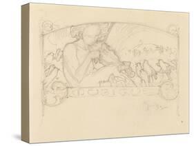 Study of a Woman Playing Violin-Alphonse Mucha-Stretched Canvas