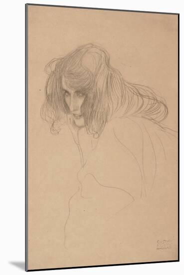 Study of a Woman's Head in Three-Quarter Profile, C.1901-1902-Gustav Klimt-Mounted Giclee Print