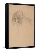 Study of a Woman's Head in Three-Quarter Profile, C.1901-1902-Gustav Klimt-Framed Stretched Canvas