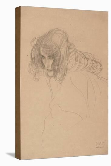 Study of a Woman's Head in Three-Quarter Profile, C.1901-1902-Gustav Klimt-Stretched Canvas