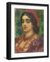 Study of a Woman's Head (W/C and Bodycolour on Paper)-Frederic Leighton-Framed Giclee Print