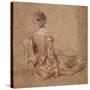 Study of a Woman Seen from the Back, 1716-1718-Jean-Antoine Watteau-Stretched Canvas