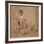 Study of a Woman Seen from the Back, 1716-1718-Jean-Antoine Watteau-Framed Giclee Print