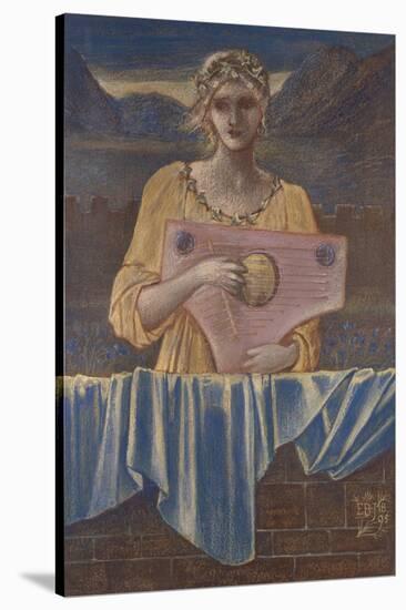 Study of a Woman with a Musical Instrument, 1895-Edward Burne-Jones-Stretched Canvas