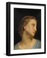 Study of a Womans Head (Oil on Canvas)-William-Adolphe Bouguereau-Framed Giclee Print