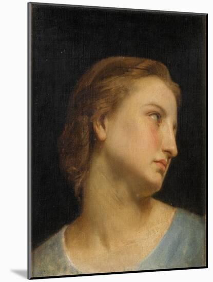 Study of a Womans Head (Oil on Canvas)-William-Adolphe Bouguereau-Mounted Giclee Print