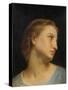 Study of a Womans Head (Oil on Canvas)-William-Adolphe Bouguereau-Stretched Canvas