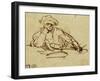 Study of a Writer, Seated, Pausing in Thought-null-Framed Giclee Print